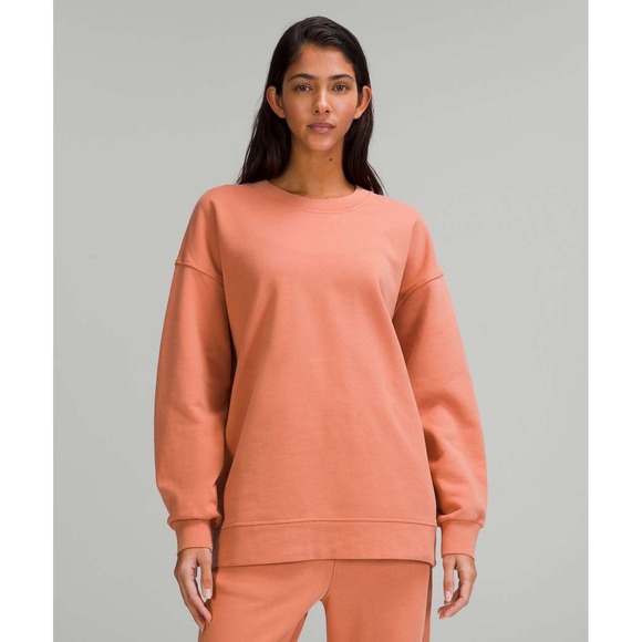 Lululemon Tops - Lululemon Perfectly Oversized Crewneck Sweatshirt Orange Terracotta Size 8